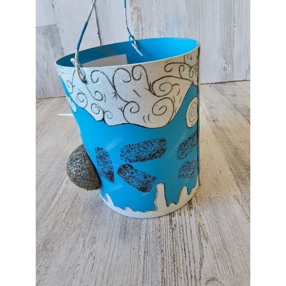 Unique snowman scary Xmas basket decor glitter home decor - Picture 3 of 8